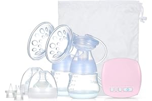 Rantoloys Tiralatte Elettrico Doppio Portatile YOUHA con Massaggio e aspirazione 2 modalità 9 Livelli Pompa di Allattamento al Seno silenziosa Regolabile Sicuro per i Viaggi in Ufficio