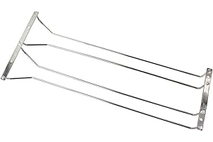 Abcsea 50 cm porta bicchiere di vino, portabottiglie in acciaio inox, portabicchieri vino sotto armadietto, supporti per bicchieri 1 pezzo (2 File)