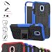 Produktbild Galaxy J3 2017 / J330 Hülle,Mama Mouth [Heavy Duty] Rugged Armor stoßfest Handy Schutzhülle Silikon Tasche Ständer Hülle Case mit Standfunktion für Galaxy J3 2017 / J330 Smartphone,Blau