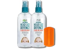 BVO LUXE Dr J's Children's Head Lice Defence Leave in Spray 150ml (2 Pack) + Premium Nit Comb | Natural Tea Tree & Lemon Eucalyptus | Daily Lice Prevention & Hair Care | Colours May Vary | Headlice Prevention