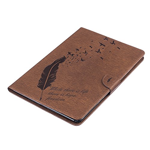 C-Super Mall-UK Apple iPad Air h  lle  Gepr  gte Birds   Feder-Muster PU-Leder-Mappen-Standplatz -Schlag-h  lle f  r Apple iPad Air  braun 