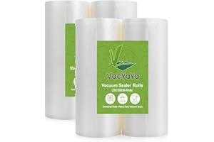 VacYaYa 4 Rotoli 28X1500cm Buste Rotoli Sottovuoto Alimenti,Sacchetti Sottovuoto per Alimenti,Sacchi Sottovuoto Alimenti senza BPA