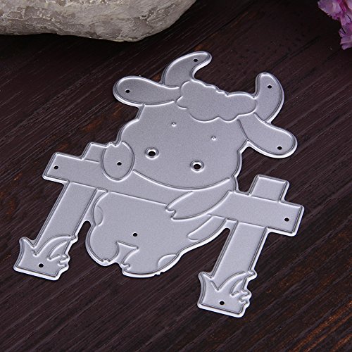 Amazingdeal365 niedliche Kuh Metall Form Schablonen Schneiden DIY Dekor Sammelalbum Karten Buchzeichen Lesezeichen als Geschenk für Freunde Geburtstag Kinder,Kindergarten Hobby Schule Handarbeit Unterricht usw. Ein tolles Geschenk! - 3