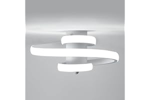 Dorlink Plafoniera LED Soffitto Spirale, Piccolo Lampadario LED 22W 1980LM, 6500K Bianco Freddo Lampadario LED, Lampadario Corridoio da Soffitto Bianco, Lampadari Moderni per Camera da Letto, Ø26CM