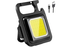 Kingavon Super Bright COB Rechargeable Pocket Light Torch - Black