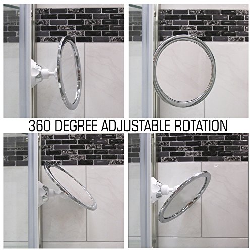 Upper West Collection kein Nebel Dusche Spiegel mit rotierenden, Sperren Saugnapf | Einstellbare Arm für einfache Positionierung – 1 Stück - 4