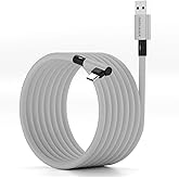 VR Link Cable Compatible with Coverzone Oculus Quest High Speed USB-C PC Connection Cable, L Shaped Comfortable Design, Low G
