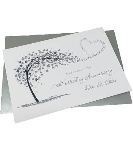 Handgemachte Glückwunschkarte Zum 10. Hochzeitstag – „To My Husband“, 16x16 Cm