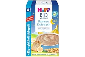 HiPP Bio-Milchbrei, Gute-Nacht-Brei Banane Zwieback, nach dem 4.Monat, DE-ÖKO-037 VE 450g