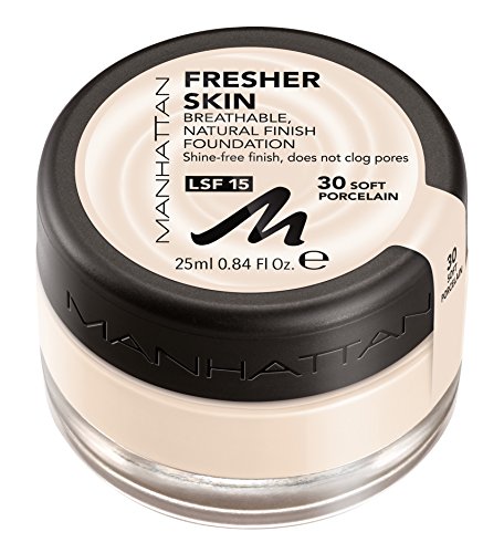 Manhattan Fresher Skin Foundation Make-Up, Fb. 030, Soft Porcelain, 1er Pack (1 x 25 ml)