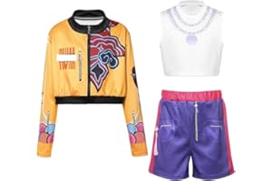 dellyy Costume Cosplay K-Pop Hunter，Costume da Demon Koreanpop bambini，Kpo-p Costume da Demone，Bambini Anime Ragazza Cosplay