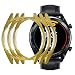 Produktbild 3PCS Für Huawei Watch GT schutzhülle, Ouneed PC Weich Stoßfest Anti-Kratz Schutz Hülle Fall Schutzhülle Displayschutzfolie Case for Huawei Watch GT (Gold)