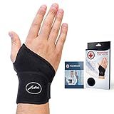 Doctor Developed Premium Copper Lined Wrist Support/Wrist Strap/Wrist Brace/Hand Support [Single] & Doctor Written Handbook- Relief for Wrist Injuries, Joint Disease, Sprains & More