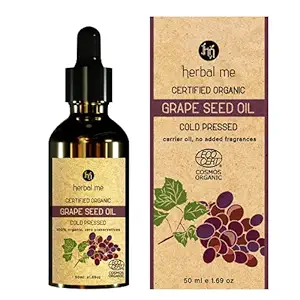 HM Herbal Me Certified Organic Grape Seed Oil Cold Pressed For Face & Hair_50 ml