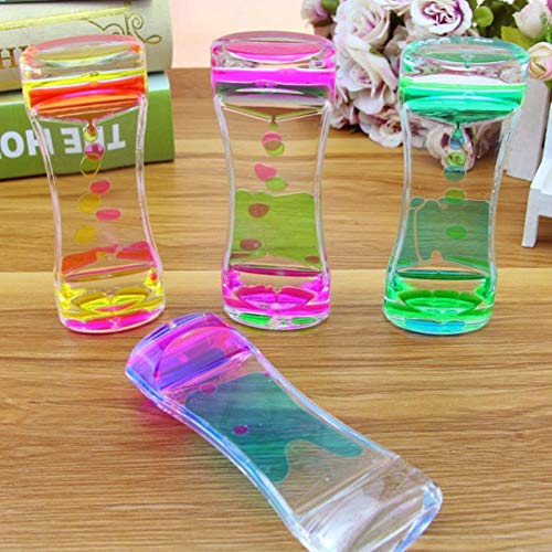 Preisvergleich Produktbild Isuper Zweifarbiger Sanduhr-flüssiger Bewegungs-Bubbler-Timer für entspannende Therapie entlastet Druck und erhöht Zappeln-Spielzeug-Blau und Rosa