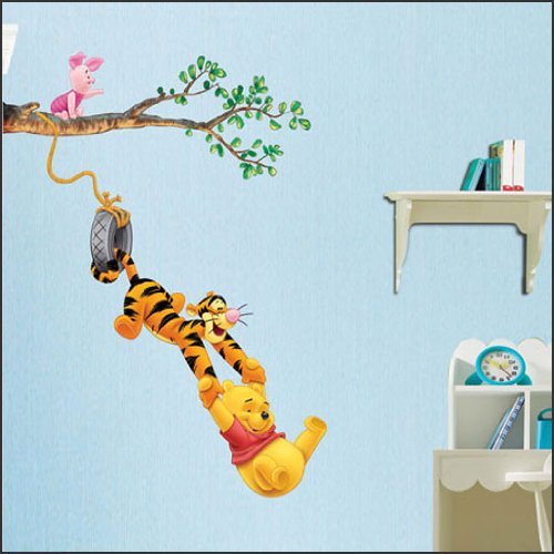 WINNIE THE POOH, TIGGER & Ferkel WANDSTICKER 33 x 59 cm