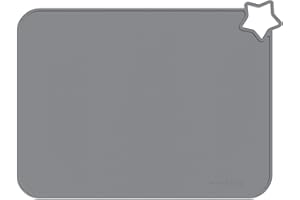 Minifolk Single Silicone kids Star table mat | Baby Toddler Placemat | Non Slip Mat | Mess free (Light Grey)