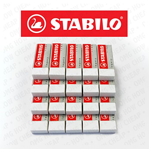 Stabilo Legacy Kunststoff-Radierer, Weiß, 20 Stück - 3