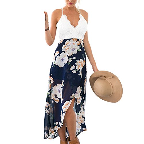 Kidslove Sommerkleid damen elegant damen strandkleid ärmellos Kleid damen kurz Rock V-Ausschnitt Mini Kleider Cocktaikleid Partykleid Abendkleid