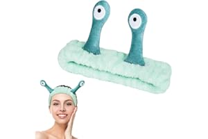 LOPHE Bandeau Maquillage, Lavage pour Visage Escargot, Facial Spa Serre-tête Élastique pour Filles et Femmes, Vert