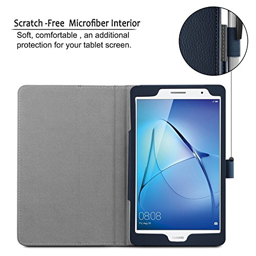 Huawei MediaPad T3 8 8-Inch Hülle Case, Infiland Slim Fit Folio PU-lederne dünne Kunstleder Schutzhülle Cover Tasche für Huawei MediaPad T3 8-Inch IPS Tablet(Dunkleblau) - 4