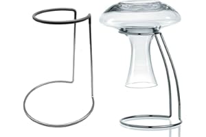 DAZZLEEX Supporto scolapiatti per decanter, caraffa in vetro con superficie in acciaio al carbonio cromato + PVC per hotel/bar/ristorante