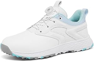 FJJLOVE Golf Shoes for Women and Girls, Waterproof Spikeless Golf Shoes Microfiber Leather Slip-Resistant Golf Footwear