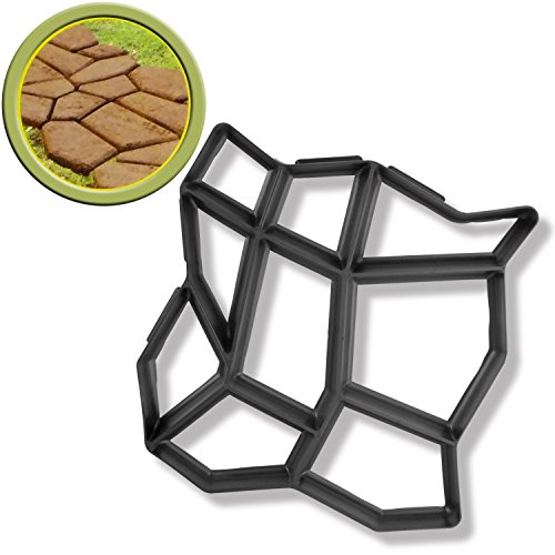 @tec Betonform Schalungsform Gießform Plastikformen für Beton, Natursteinpflaster-, Kopfsteinpflaster-Schablone, Pflastersteine, Terrassenplatten, Trittplatten und Gehwegplatten für Garten 44x44x4 cm - 9