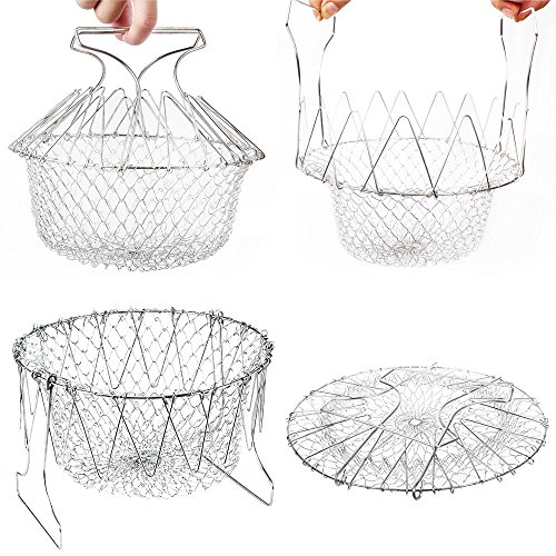 EpochAir Faltbare Fry Basket Dampf frittiertopf Dehnungs Magie frittierkorb Sieb - 4