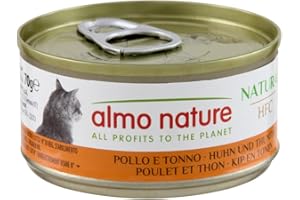 Almo Nature HFC Natural Aliment Humide pour Chats - Poulet et Thon - Lot de 420 g (6 x 70 g)
