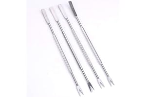 ANNIUP 4PCS Stainless Steel Seafood Fruit Forks,Olive Seafood Crab Lobster Fork Picks Handy Helper Nutcracker Needle Kitchen Picnic Seafood tools