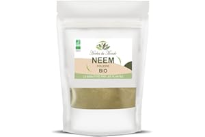 Herbes du Monde - Poudre de Neem BIO 200g: Qualité Supérieure, Bien-être Interne & Cosmétique, Certifiée AB, Antifongique, Purifie Peau & Cheveux, Soutien Immunitaire, 100% Naturel & Végane - 1 sachet