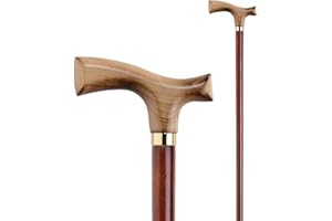 Flexor - Elegant Walking Stick for Men | Lightweight Beech Wood | Comfortable Grip | XL Length 95 cm | Walking Stick for City & Society, Brown, Beech Wood