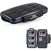JJC - Memory Card Case, Waterproof Storage Box for 12 SD SDXC SDHC + 18 Micro SD TF + 6 CF Flash Compact SD Cards with Carabi