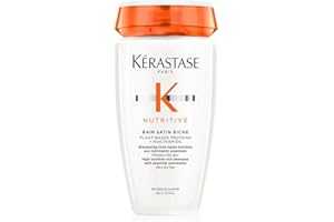 KERASTASE Kérastase Nutritive, Gentle Hydrating Shampoo for Dry Hair, Nourishing Protein Formula with Niacinamide, Moisturises, Softens and Restores Shine, Bain Satin