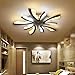 Produktbild YHY 36W LED Modern Deckenleuchte Elegante Wohnzimmer Schlafzimmer Deckenlampe Romantische Warm 5-Flammig Deckenbeleuchtung Schwarz Acryl Lampenschirm D70cm Zwei Farben Dimmbar(Warm Light,White Light)