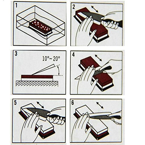 HiCollie Profi Kombi Schleifstein Abziehstein Wetzstein Körnung 1000/400 mit Unterlegplatte - 7