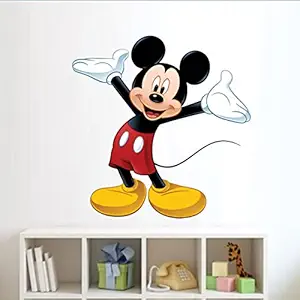 Walltech Cute Mickey Mouse Self Adhesive Wall Sticker for Kids Room | Beautiful Design Wall Decoration Sticker