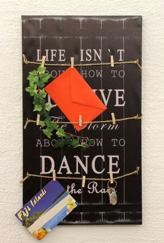 Leinwand mit Schriftzug als Memoboard 68cm Loft 15812 Schwarz Shabby Pinnwand - 7