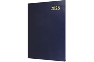 Collins - Essential - 2026 12 Month Calendar Year Planner, Week-To-View Diary, A5 Hard Cover - Dark Blue (ESSA53.65-26)