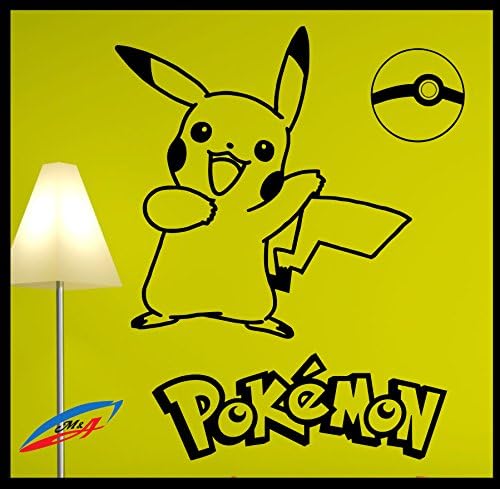 Wall Art Sticker Decals Wall Décor Children's Room Pokemon Pikachu And Logo D64
