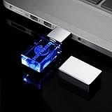 32GB Memory Stick USB 2.0 Flash Drive With LED Lighting, Waterproof Crystal Tran