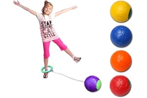 TBEONE Skip Ball Ankle Skipper Toy for Kids Champion Sports, Jumping Toy Single Foot Shot Bouncing Ball, Fun Jumper and Exercise Equipment, Random Color