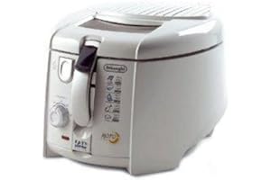 DE'LONGHI DeLonghi RotoFry F28311.W frytkownica z funkcją Roto, pojemność 1 kg, system Easy Clean, powłoka zapobiegająca przywieraniu, pojemnik do smażenia, funkcja spustu oleju, 1800 W, kolor biały