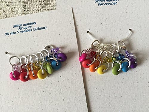 Acrylic donut stitch markers for knitting or crochet, beads, clasps and rings