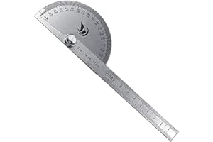 Greatangle 0-10cm rapporteur en Acier Inoxydable 180 degrés rapporteur d'angle Bras de Recherche d'angle règle de Mesure rotative règle d'angle Outil de Travail du Bois Argent