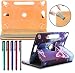 Produktbild LOLO® - Kindle Fire HD 7-inch Tablet PC 360 Grad Rotation Universal PU Leder Hülle Abdeckung Ständer Tasche Beutel (Tablet Case - Cover- Folio) - Konstrukteur Elektrischer Schmetterling