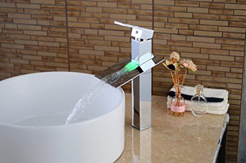 Bathroom Basin Taps The new full-color LED temperature copper basin faucet hydroelectric LIGHT Sink Taps