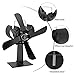 Produktbild Stromloser Ventilator für Kamin Holzöfen Öfen/Feuerstelle Kaminöfen , 4 Rotorblätter Kamin-Ventilator Ofenventilator(schwarz)----Yacool