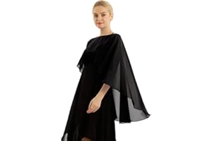 iiniim Chal Larga de Boda Fiesta Mujer Chica Chal Estola de Gasa Verano Capa Elegante de Novia Chifón Tops Bolero de Ceremonia Cárdigan de Boda Playa Shrugs Shawls